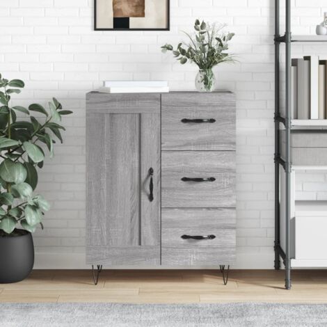 Buffet bas,Buffet Commode industriel sonoma gris 69,5x34x90 cm bois d'ingénierie -QS57088 (1/5)