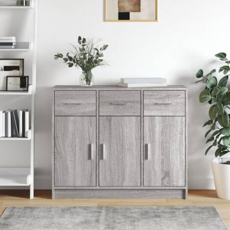 Buffet bas,Buffet Commode industriel sonoma gris 91x28x75 cm bois d'ingénierie -QS75397 (1/5)