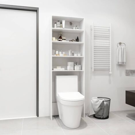 Armoire Meuble pour machine à laver,meuble de Salle de Bain Blanc 64x24x190 cm -QS97868 (1/5)