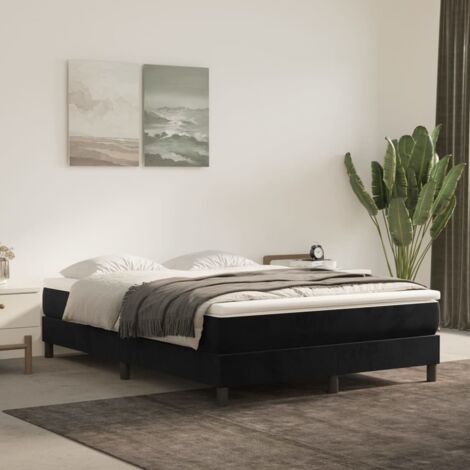 Luxe Matelas de lit à ressorts ensachés Noir 140x190x20 cm Velours -VA51415 (1/5)
