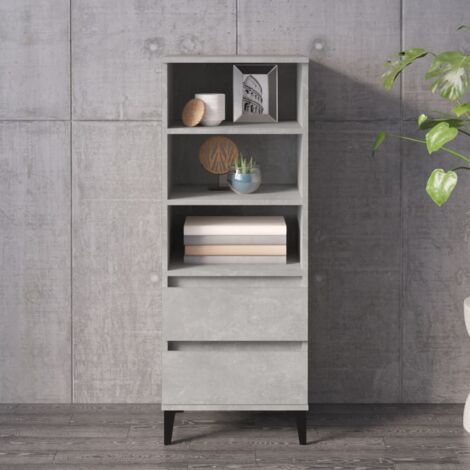 Buffet haut,Buffet d'appoint,Commode de salon/séjour Gris béton 40x36x110 cm Bois d'ingénierie -TZ82531 (1/5)