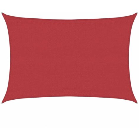Voile d'ombrage,Voile parasol/Auvent pour Jardin Balcon en 160 g/m² Rouge 3,5x5 m PEHD -50969 (1/5)