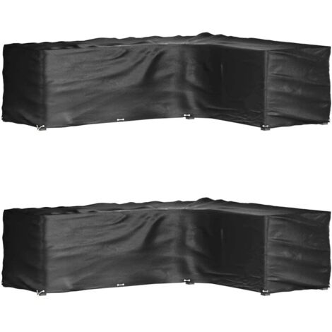 Lot de 2 Housses de salon,Housse Table et Chaise de Jardin pour Protection de jardin en forme de L 16 œillets -YZ309292 (1/5)