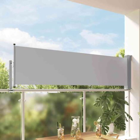 Auvent latéral rétractable de patio,Auvent facile à assembler Anti-UV 80x300 cm Gris -FR25115 (1/5)