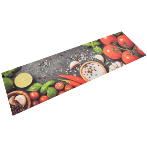Tapis de cuisine Antidérapant, Tapis De Cuisine Devant Évier, Paillasson Intérieur lavable impression légumes 45x150 cm velours MKS77848 (1/5)