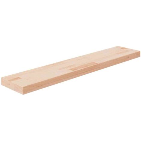 Panneau d'étagère solide pour Rangment 100x20x4 cm Bois de chêne massif non traité - DH29430 (1/4)