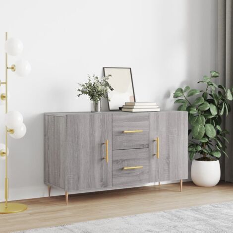 Buffet bas,Buffet Commode industriel sonoma gris 100x36x60 cm bois d'ingénierie -QS73813 (1/5)