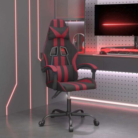Chaise gaming,Fauteuil Gamer,Chaise de jeu pivotante,Chaise de jeu pour Bureau Noir et rouge bordeaux Similicuir -VA47420 (1/5)
