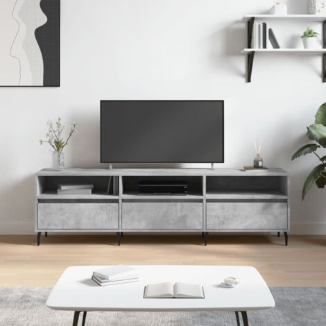 Meuble TV,Banc TV gris béton 150x30x44,5 cm bois d'ingénierie -BV77790 (1/5)