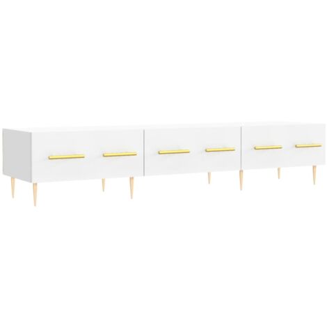 Armoire Meuble TV Scandinave,Banc support TV blanc 150x36x30 cm bois d'ingénierie -37987 (1/5)