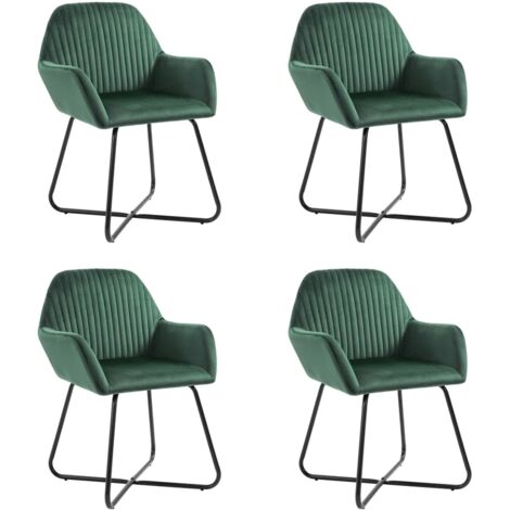 Lot de 4 Chaises à manger,Chaises de salle à manger vert velours HH86448 (1/5)