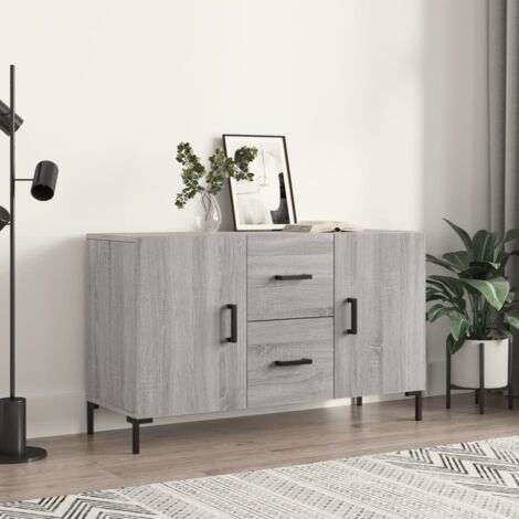 Buffet bas,Buffet Commode industriel sonoma gris 100x36x60 cm bois d'ingénierie -QS36193 (1/5)