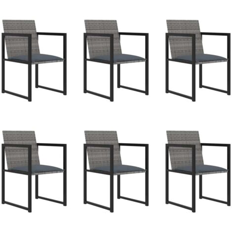 Lot de 7 Ensemble à dîner de jardin,Meubles Mobilier à dîner et coussins Résine tressée Gris -33810 (1/5)