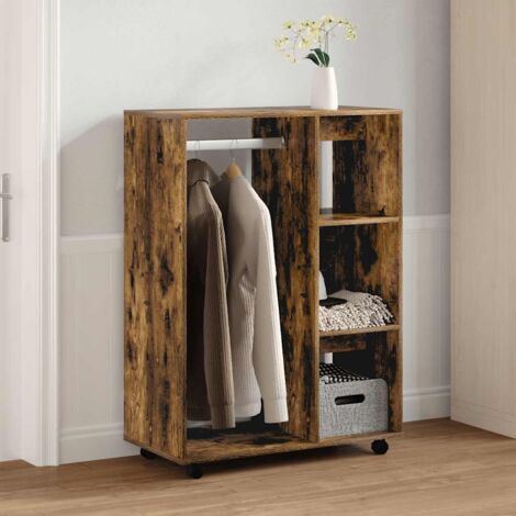 Garde-robe moderne,Armoire de rangement Penderie,Armoire de vêtements Chêne fumé 80x40x110 cm Bois d'ingénierie -BonneVie69144 (1/5)