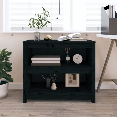 Bibliothèque,Étagère de Rangement Ouvert,Étagère livres Noir 80x35x68 cm Bois de pin massif - DH20713 (1/5)