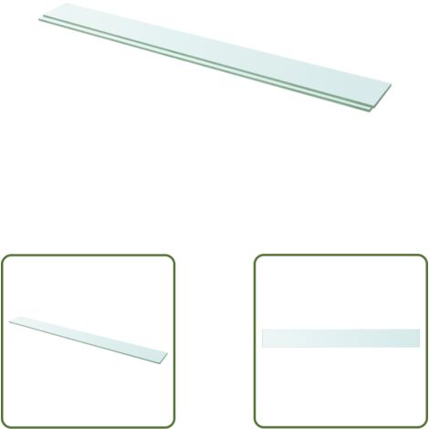 The Living Store Panneaux d'étagère 2 pcs Verre Transparent 110x12 cm - Etagere Murale - Étagère Transparente - Étagère Verre Trempé - Décoration Murale - Rangement Mural (1/3)