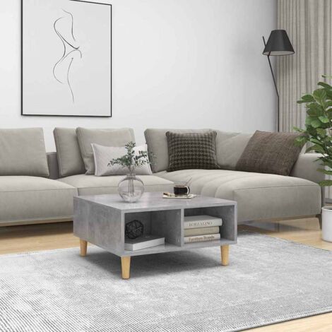 Table Basse de Salon Élégante,Table Canapé Gris béton 60x60x30 cm Aggloméré -FR34950 (1/5)