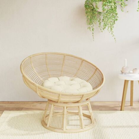 Coussin rond,Coussin d'assise Confortable crème Ø 60 x11 cm tissu oxford -AD78834 (1/5)