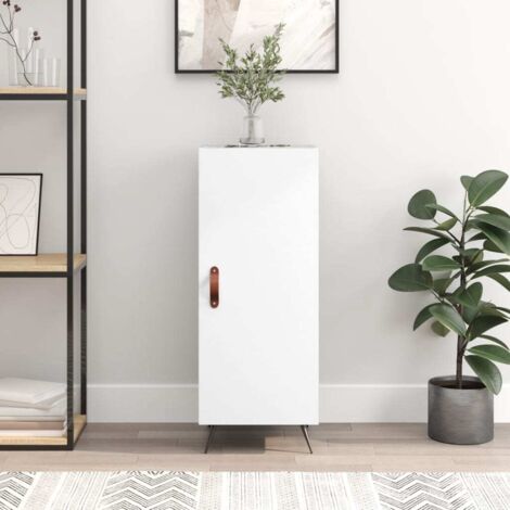 Buffet bas,Buffet Commode industriel blanc 34,5x34x90 cm bois d'ingénierie -QS29946 (1/5)