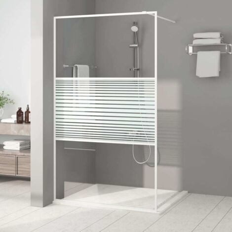 Paroi de douche,Paroi pour baignoire Blanc 115x195 cm Verre ESG transparent -Q4404 (1/5)