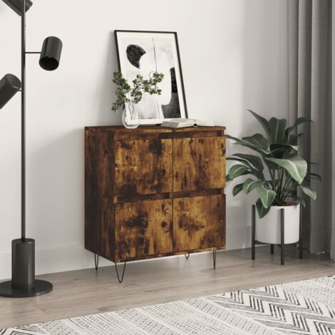 Buffet bas,Buffet Commode industriel Chêne fumé 60x35x70 cm Bois d'ingénierie -QS16782 (1/5)