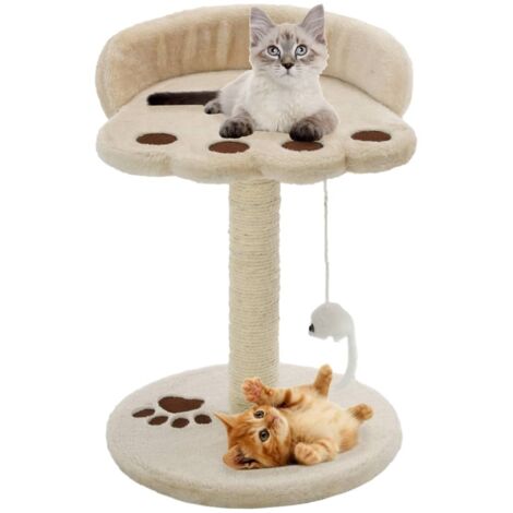 Arbre à chat avec griffoir en sisal,Tour à chat tout-en-un 40 cm Beige et Marron -BN2896 (1/4)