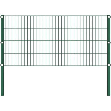 Panneau de clôture de Jardin,design simple avec poteaux Fer 8,5 x 0,8 m Vert -83081 (1/4)
