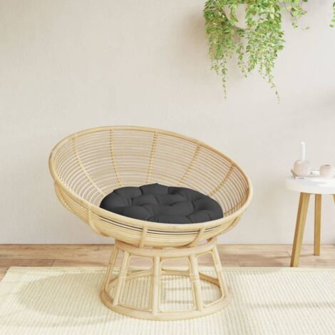 Coussin rond,Coussin d'assise Confortable noir Ø 60 x11 cm tissu oxford -AD42578 (1/5)