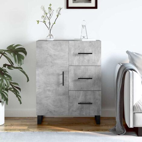 Buffet bas,Buffet Commode industriel gris béton 69,5x34x90 cm bois d'ingénierie -QS55774 (1/5)