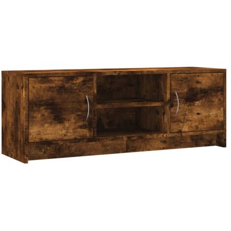 Armoire Meuble TV Scandinave,Banc support TV chêne fumé 102x30x37,5 cm bois d'ingénierie -32069 (1/5)