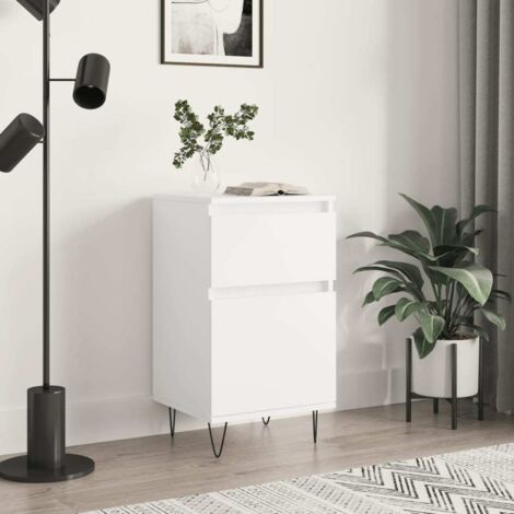 Buffet bas,Buffet Commode industriel blanc 40x35x70 cm bois d’ingénierie -QS42460 (1/5)