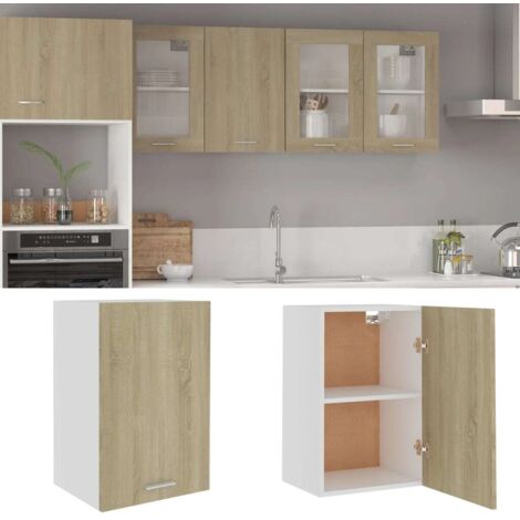 Meuble Elément de Cuisine,Armoire suspendue,Armoire de rangement Chêne sonoma 39,5x31x60 cm Aggloméré -60549 (1/5)