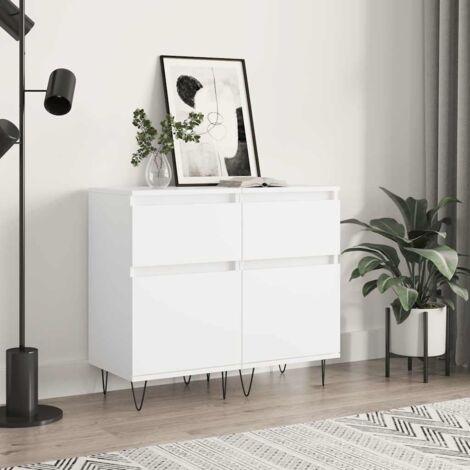 Buffet bas,Buffet Commode industriels 2 pcs blanc 40x35x70 cm bois d’ingénierie -QS12759 (1/5)
