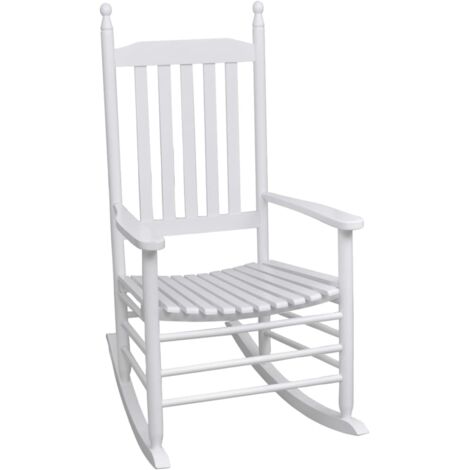 Chaise à bascule/Fauteuil à bascule,grand confort avec siège incurvé Blanc Bois -FR37109 (1/5)