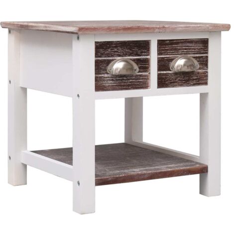 Table d'Appoint Chevet,Bout de Canapé Marron 40x40x40 cm Bois de Paulownia -GB71853 (1/5)