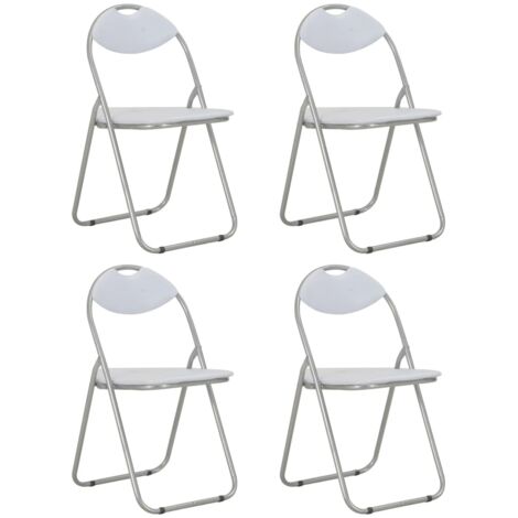 Lot de 4 Chaises pliantes à manger,Chaises de salle à manger blanc similicuir HH11548 (1/5)
