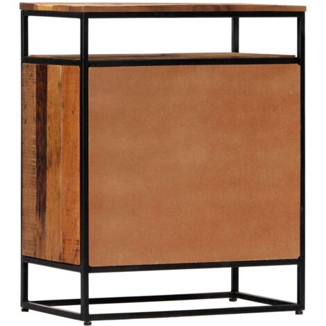 Buffet bas Commode salon,Armoire latérale 60x35x76 cm Bois récupération massif et acier -41521 (1/5)