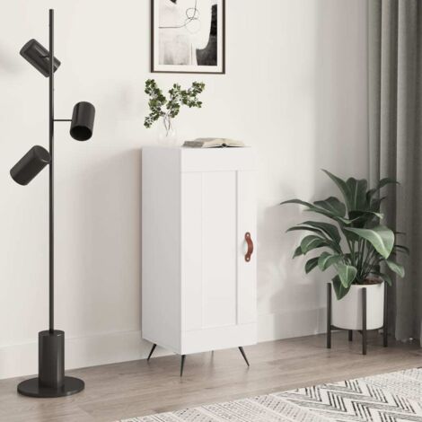 Buffet bas,Buffet Commode industriel blanc 34,5x34x90 cm bois d'ingénierie -QS27544 (1/5)