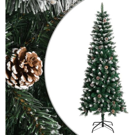 Sapin de Noël artificiel,Arbre de Noël avec support Vert 210 cm PVC -WYW14310 (1/5)