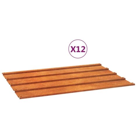 Panneaux de toit,panneaux couverture de toiture 12 pcs rouillé 60x44 cm Acier corten -49358