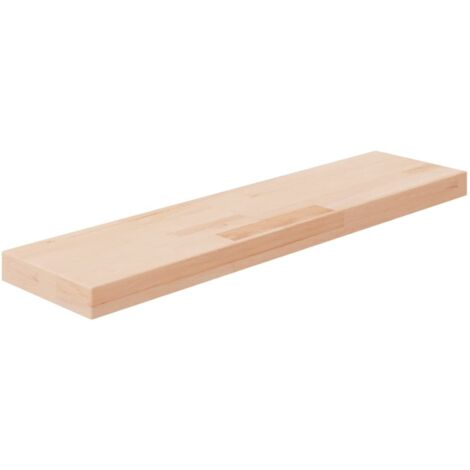Panneau d'étagère solide pour Rangment 80x20x4 cm Bois de chêne massif non traité - DH41579 (1/4)