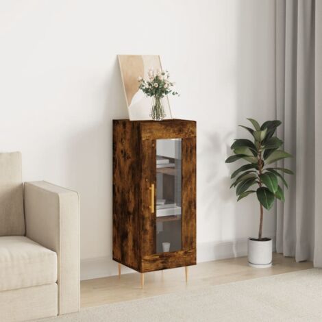 Buffet bas,Buffet Commode industriel Chêne fumé 34,5x34x90 cm Bois d'ingénierie -QS22619 (1/5)