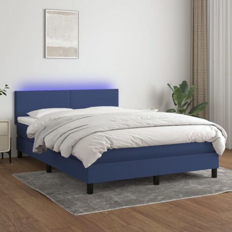 Sommier tapissier et matelas confortable pour Lit adulte,Ensemble Sommier + Matelas et LED Bleu 140x200 cm Tissu -BV19379 (1/5)