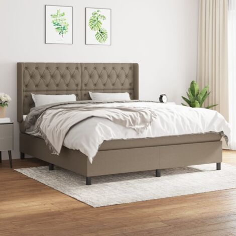 Lit à sommier tapissier et matelas confortable pour Lit adulte,,Ensemble Sommier + Matelas Taupe 160x200 cm Tissu -BV95470 (1/5)