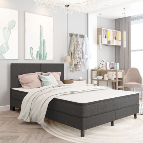 Sommier Tapissier,Lit adulte,Tapissier à lattes Gris foncé Tissu 180x200 cm -97421 (1/5)