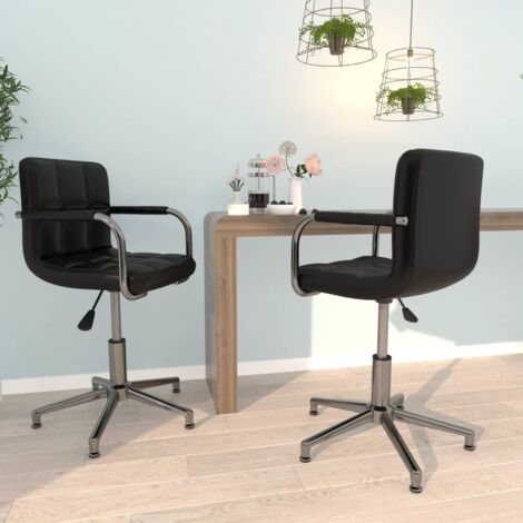 BonneVie Lot de 2 Chaises pivotantes pour salle à manger,style élégantes Noir Similicuir -QS23996 (1/4)
