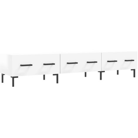 Armoire Meuble TV Scandinave,Banc support TV blanc brillant 150x36x30 cm bois d'ingénierie -76279 (1/5)