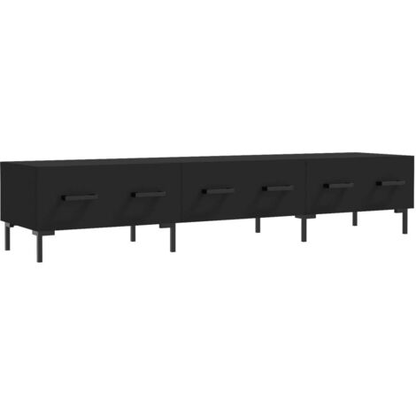Armoire Meuble TV Scandinave,Banc support TV noir 150x36x30 cm bois d'ingénierie -50110 (1/5)