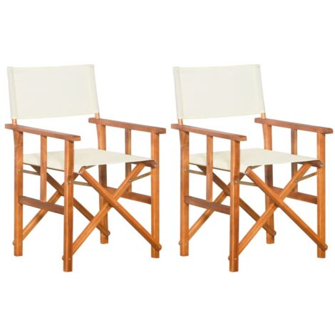 Lot de 2 Chaises de metteur en scène Fauteuil de réalisateur Chaise de réalisateur Bois massif d'acacia BSRHS412649 (1/5)