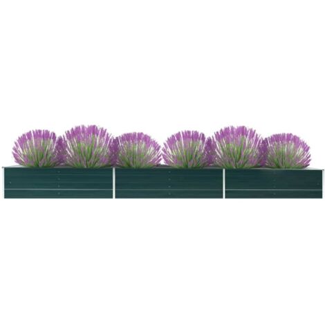 Lit surélevé de jardin,Jardinière,Pot de Fleurs Acier galvanisé 480x80x45 cm Vert XZZZ814335 (1/5)
